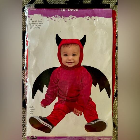 Brand New Little Devil Halloween Costume for Infant/Toddler Lg-Size 12-24 Months - Picture 2 of 6